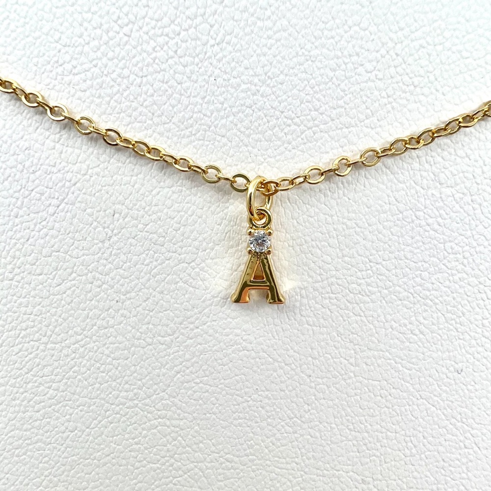 14KT GOLD FILLED DAINTY INITIAL NECKLACES. ALL LETTERS AVAILABL…